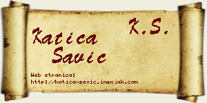 Katica Savić vizit kartica